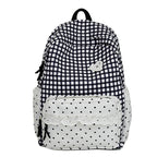 Gingham Pattern Backpack with Polka Dot Accents - Everyday Style, view 4