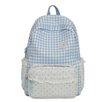 Gingham Pattern Backpack with Polka Dot Accents - Everyday Style, view 8