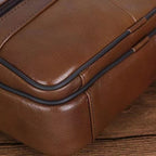 Leather Men’s Shoulder Bag for Men - Genuine Cowhide, Adjustable Strap, view 7