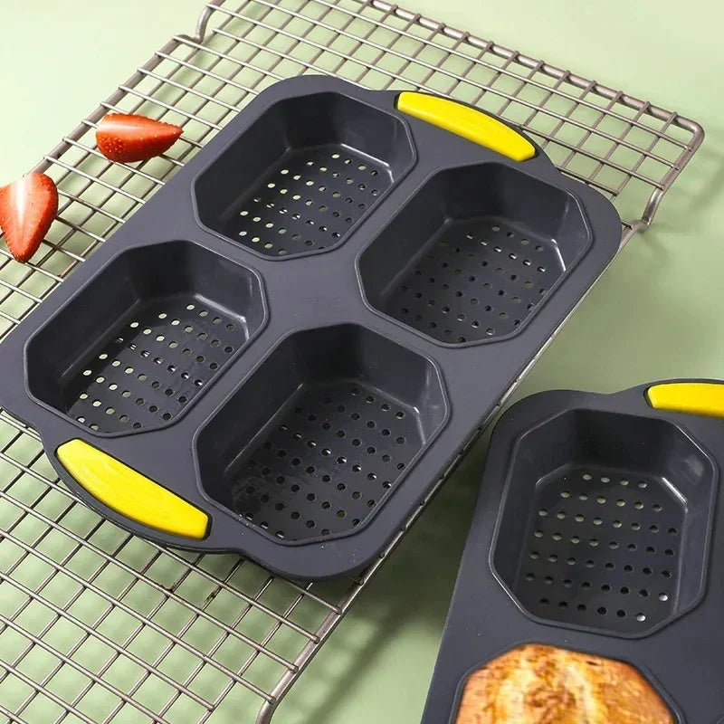 Silicone Burger Bun Baking Mold - Non-Stick, Heat Resistant, 6-Piece, view 4