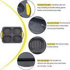 Silicone Burger Bun Baking Mold - Non-Stick, Heat Resistant, 6-Piece, view 5