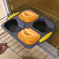 Silicone Burger Bun Baking Mold - Non-Stick, Heat Resistant, 6-Piece
