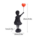 Banksy Flower Thrower & Balloon Girl Resin Sculptures, 0.8 kg Each