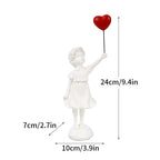 Banksy Flower Thrower & Balloon Girl Resin Sculptures, 0.8 kg Each