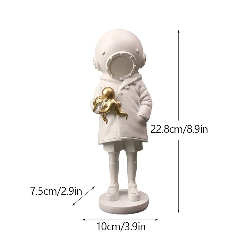 Banksy Flower Thrower & Balloon Girl Resin Sculptures, 0.8 kg Each