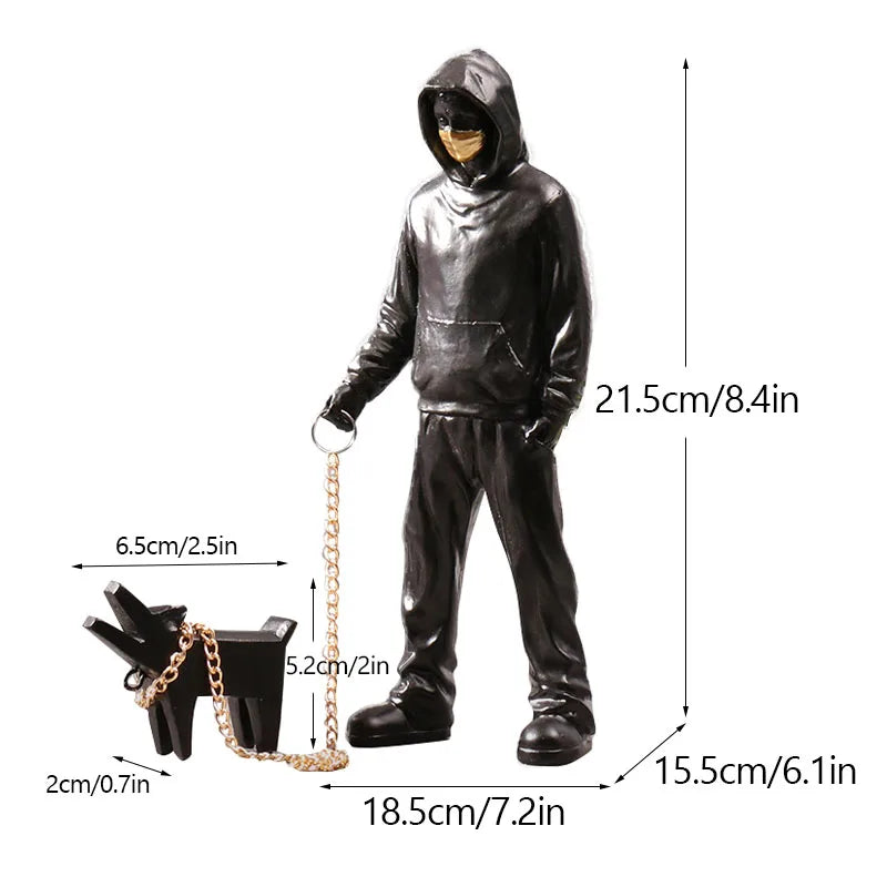 Banksy Flower Thrower & Balloon Girl Resin Sculptures, 0.8 kg Each