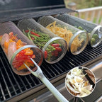 Stainless Steel Rolling Grill Basket for BBQ - 360° Rotation, 20 x 9 cm, view 2