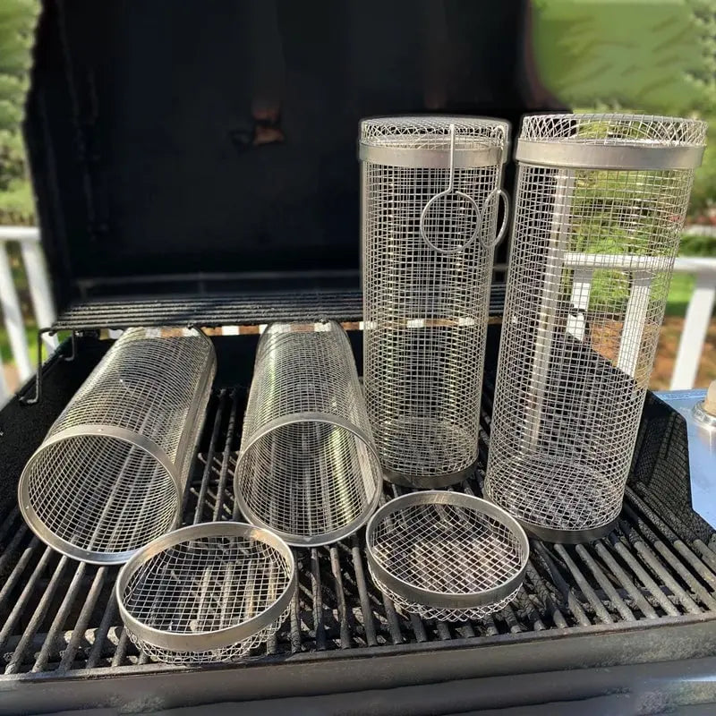 Stainless Steel Rolling Grill Basket for BBQ - 360° Rotation, 20 x 9 cm, view 5