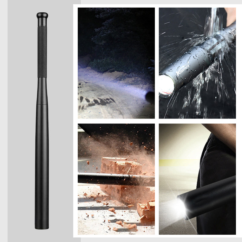 Baseball Bat-Shaped LED Torch, Aluminium Alloy, 3 Modes