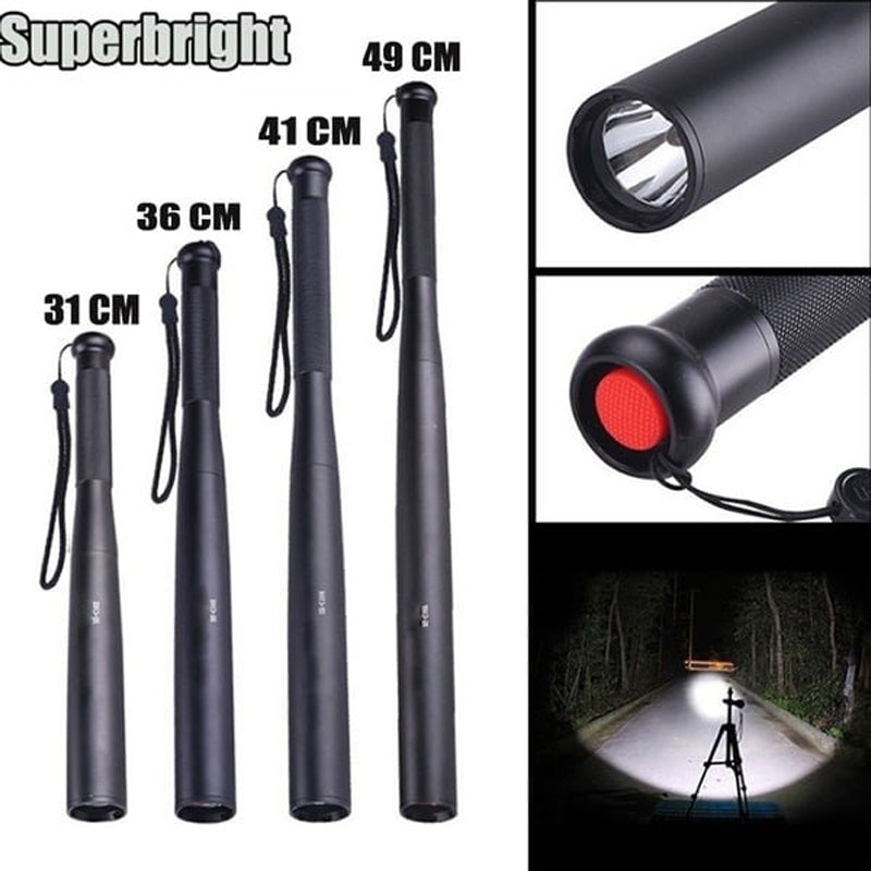 Baseball Bat-Shaped LED Torch, Aluminium Alloy, 3 Modes