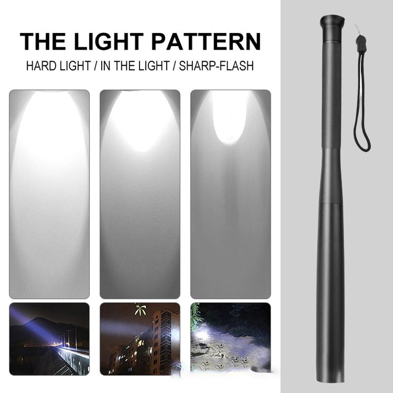 Baseball Bat-Shaped LED Torch, Aluminium Alloy, 3 Modes