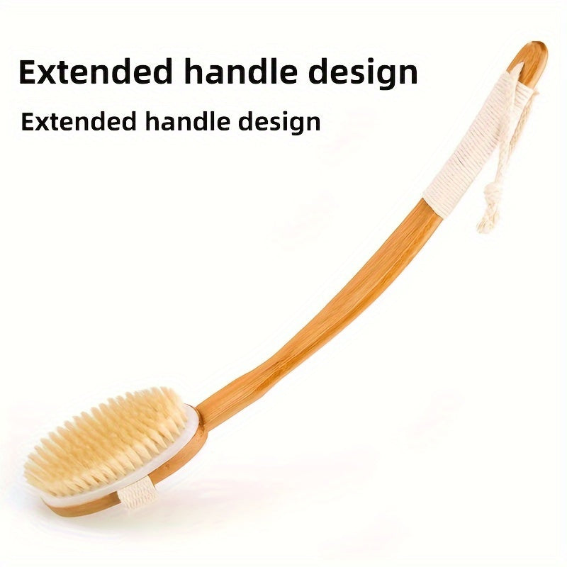 Back Cleaning Sponge Brush for Shower - Natural Boar Bristles, view 5