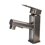 Bathroom Vessel Faucet with Swivel Spout and Pull-Out Spray Head - Black, view 10