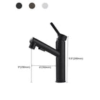 Bathroom Vessel Faucet with Swivel Spout and Pull-Out Spray Head - Black, view 11