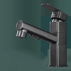 Bathroom Vessel Faucet with Swivel Spout and Pull-Out Spray Head - Black, view 17