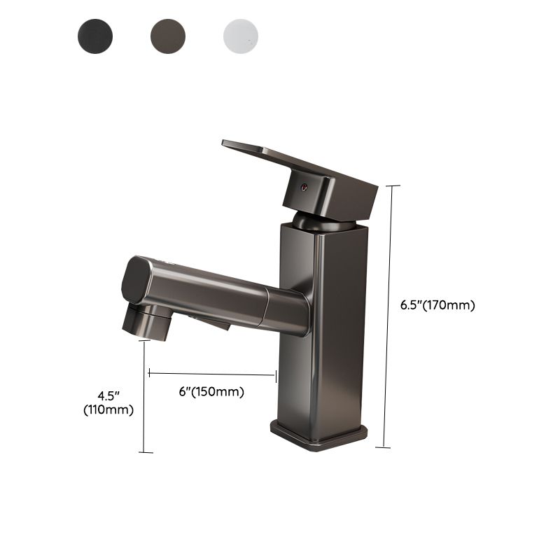 Bathroom Vessel Faucet with Swivel Spout and Pull-Out Spray Head - Black, view 19