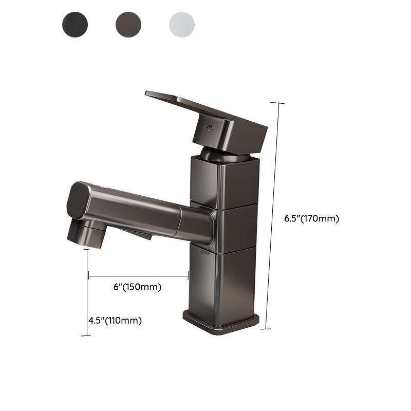 Bathroom Vessel Faucet with Swivel Spout and Pull-Out Spray Head - Black, view 26