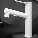 Bathroom Vessel Faucet with Swivel Spout and Pull-Out Spray Head - Black, view 42