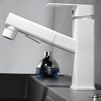 Bathroom Vessel Faucet with Swivel Spout and Pull-Out Spray Head - Black, view 43