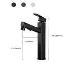 Bathroom Vessel Faucet with Swivel Spout and Pull-Out Spray Head - Black, view 44