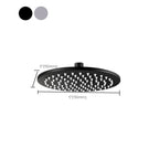 304 Stainless Steel Ceiling Mounted Shower Head - Large Sizes, Black Silver, view 15