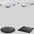 304 Stainless Steel Ceiling Mounted Shower Head - Large Sizes, Black Silver, view 21