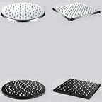304 Stainless Steel Ceiling Mounted Shower Head - Large Sizes, Black Silver, view 23