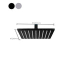 304 Stainless Steel Ceiling Mounted Shower Head - Large Sizes, Black Silver, view 8