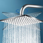 304 Stainless Steel Ceiling Mounted Shower Head - Large Sizes, Black Silver