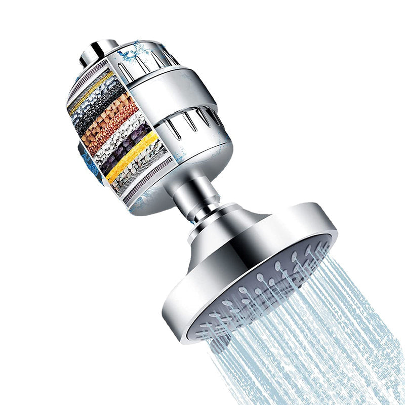 Modern Fixed Shower Head for Bathroom - 4-Inch Round, Silver, Wall-Mounted, view 14