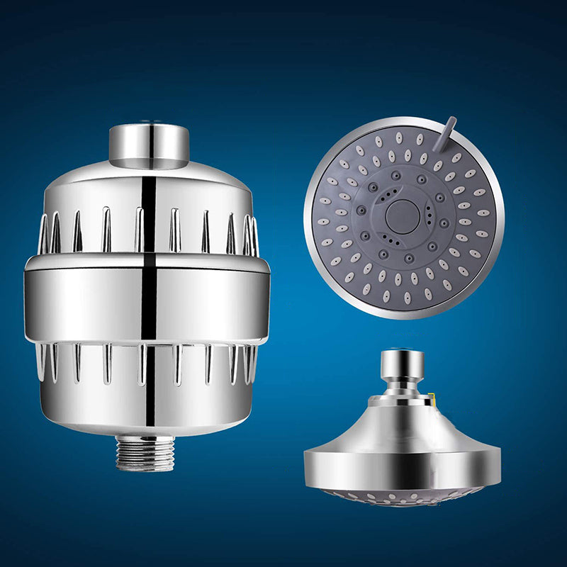 Modern Fixed Shower Head for Bathroom - 4-Inch Round, Silver, Wall-Mounted, view 2