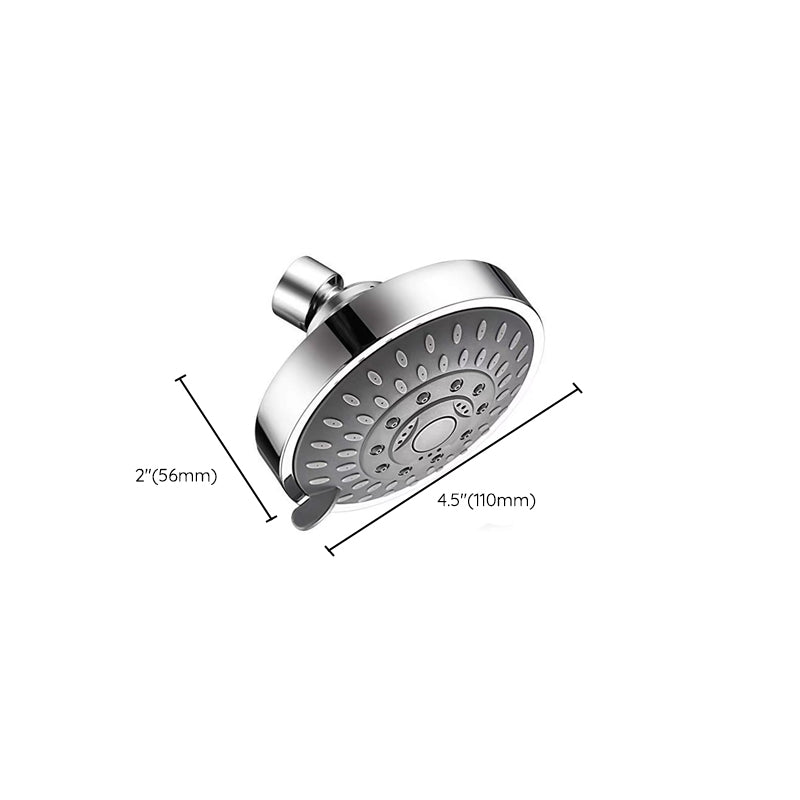 Modern Fixed Shower Head for Bathroom - 4-Inch Round, Silver, Wall-Mounted, view 4