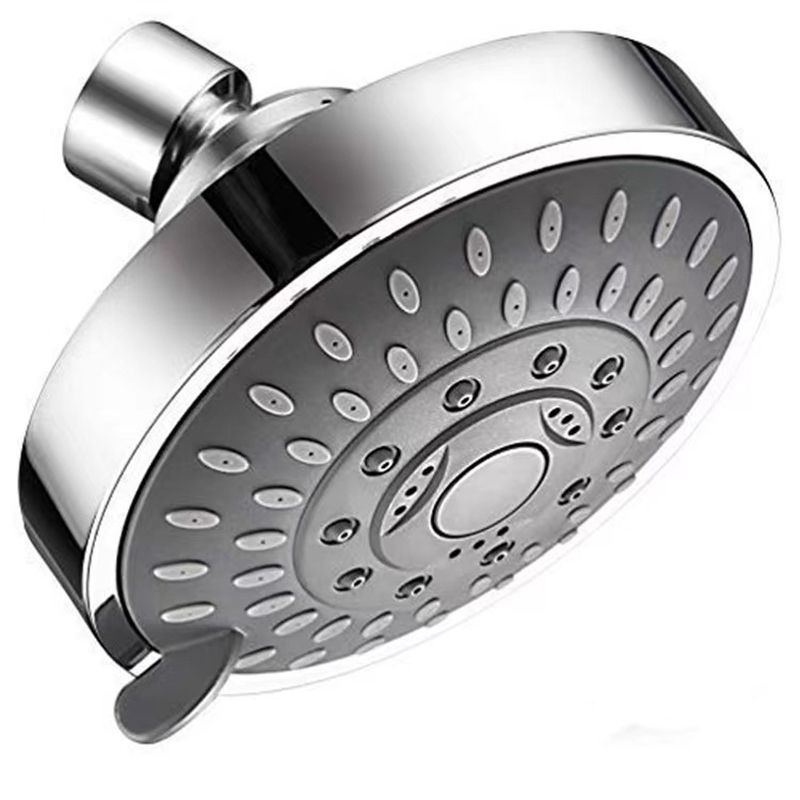 Modern Fixed Shower Head for Bathroom - 4-Inch Round, Silver, Wall-Mounted, view 5