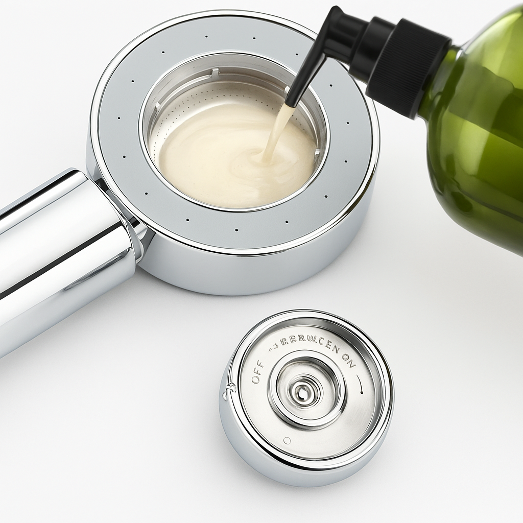 Double-Sided High Pressure Soap Dispensing Shower Head - ABS, 1.18in Connection