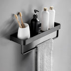 Matt Black Stainless Steel Bathroom Set - 1 or 2 Piece Bath Rack, 30-60 cm, view 21