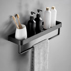 Matt Black Stainless Steel Bathroom Set - 1 or 2 Piece Bath Rack, 30-60 cm, view 24