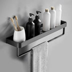 Matt Black Stainless Steel Bathroom Set - 1 or 2 Piece Bath Rack, 30-60 cm, view 25