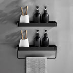 Matt Black Stainless Steel Bathroom Set - 1 or 2 Piece Bath Rack, 30-60 cm, view 26