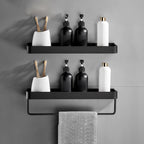 Matt Black Stainless Steel Bathroom Set - 1 or 2 Piece Bath Rack, 30-60 cm, view 27