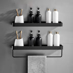 Matt Black Stainless Steel Bathroom Set - 1 or 2 Piece Bath Rack, 30-60 cm, view 28