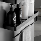 Matt Black Stainless Steel Bathroom Set - 1 or 2 Piece Bath Rack, 30-60 cm, view 31