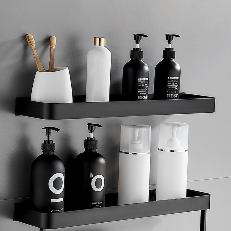 Matt Black Stainless Steel Bathroom Set - 1 or 2 Piece Bath Rack, 30-60 cm, view 34