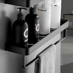 Matt Black Stainless Steel Bathroom Set - 1 or 2 Piece Bath Rack, 30-60 cm, view 4