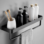 Matt Black Stainless Steel Bathroom Set - 1 or 2 Piece Bath Rack, 30-60 cm, view 8