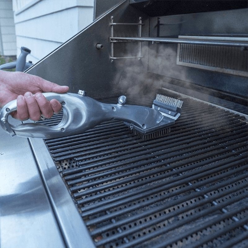 BBQ Vapor Cleaner Brush with Stainless Steel Bristles for Grill Grates