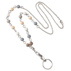 Beaded Keychain Lanyard Holder with Metal Chain