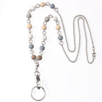 Beaded Keychain Lanyard Holder with Metal Chain