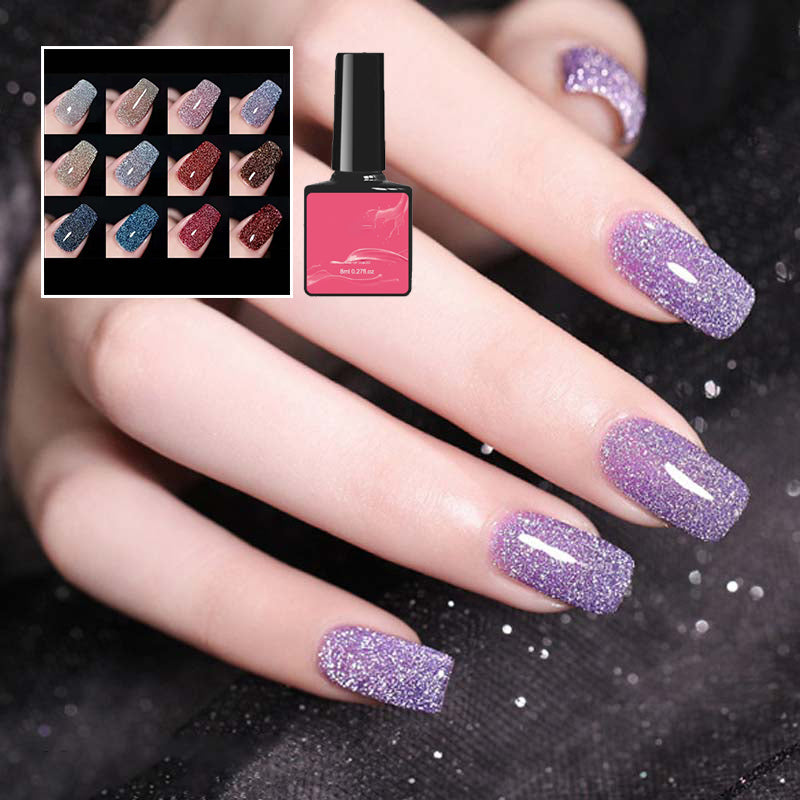 High Density Glitter Nail Gel Polish - Long-Lasting, High Shine, 8ml, view 12