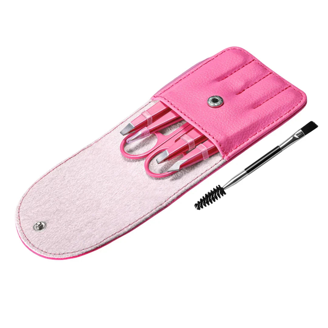 Precision Tweezers Set for Eyebrows - 6 Piece Stainless Steel, Travel Case, view 6