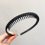 Matte Face Wash Headband with Anti-Slip Teeth - Food-Grade Resin, Slim, view 21